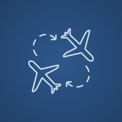 Airplanes line icon.