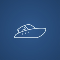 Speedboat line icon.