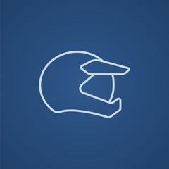 Motorcycle helmet line icon.