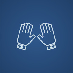Fototapeta premium Motorcycle gloves line icon.