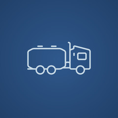 Truck liquid cargo line icon.