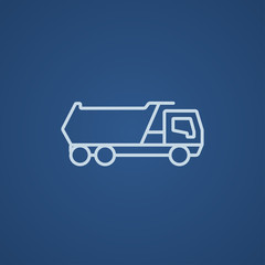 Dump truck line icon.