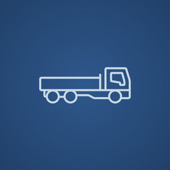 Dump truck line icon.
