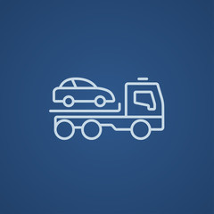 Car towing truck line icon.