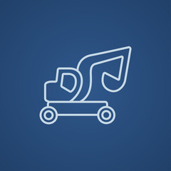 Excavator truck line icon.