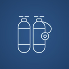 Oxygen tank line icon.