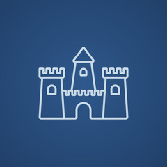 Fototapeta premium Sandcastle line icon.