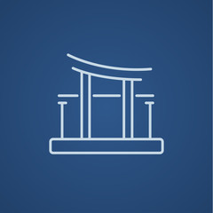 Torii gate line icon.