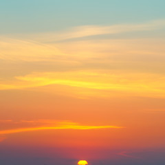 beautiful sunrise and cloudy sky