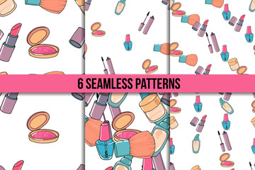 Makeup seamless pattern set