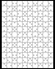 Vector illustration of white puzzle, separate parts