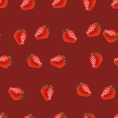 Seamless pattern with strawberry