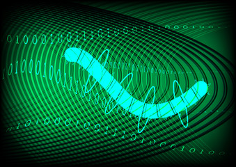Worm Traffic Technology Green Background Vector Illustration