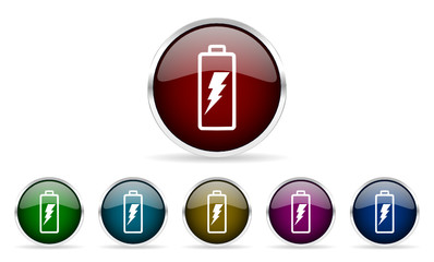 battery vector icons set
