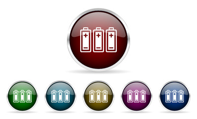 battery vector icons set