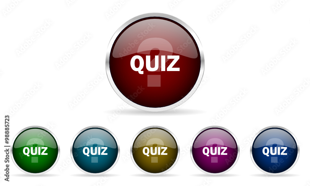 Poster quiz vector icons set
