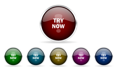 try now vector icons set