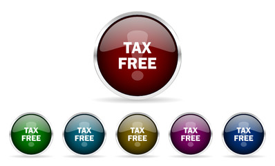 tax free vector icons set