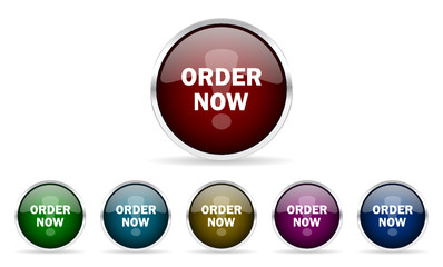 order now vector icons set