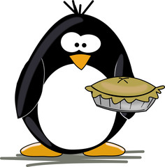 Penguin with pie