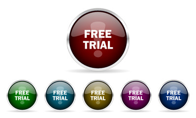 free trial vector icons set