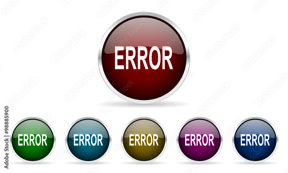 Poster error vector icon set