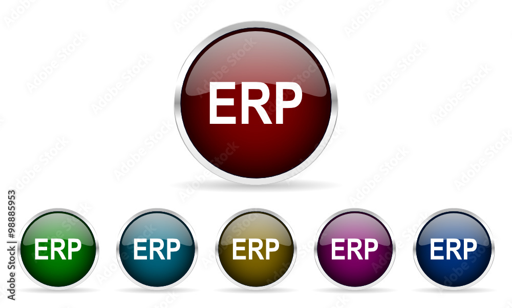 Poster erp vector icon set