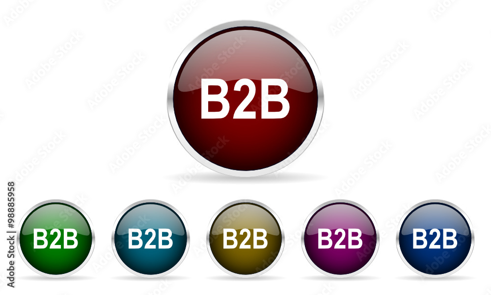 Poster b2b vector icon set
