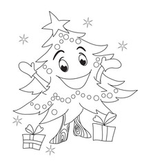 Obraz premium Christmas tree character.
