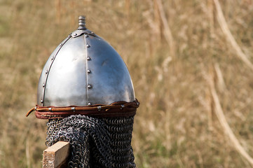 set helmet medieval chain mail