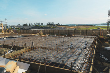 Preparation for concreting foundation of the house