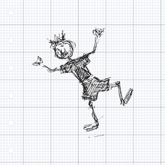 Doodle of a scruffy Boy