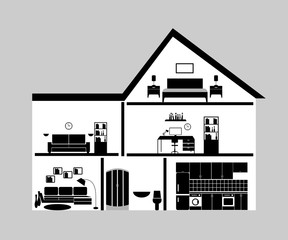 Fototapeta premium home and interior black