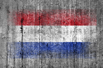 Netherland flag painted on background texture gray concrete