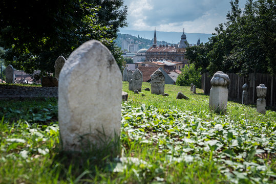 Muslim Cemetery in Sarajevo city, Bosnia and Herzegovina