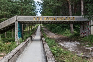 damaged Olympic Bobsleigh and Luge Track in Sarajevo