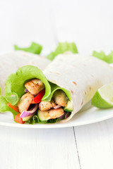 Tortilla wraps on white plate