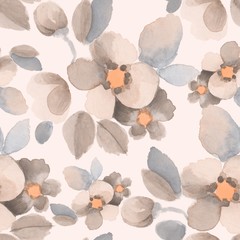 Summer flowers. Watercolor seamless floral pattern 8