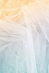 Vintage tulle chiffon texture background. wedding concept. vintage filtered and toned image

