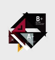 Paper style abstract geometric shapes with infographic options