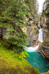 long exposure fall in the Johnston Canyon of the banff national park in alberta canada 