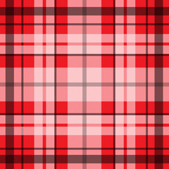 Vector seamless scottish tartan pattern in red, balck and white.British or irish celtic design for textile, clothes, fabric or for wrapping, backgrounds, wallpaper
