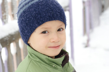 Boy portrait at winter