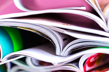 Close-up of magazine pages