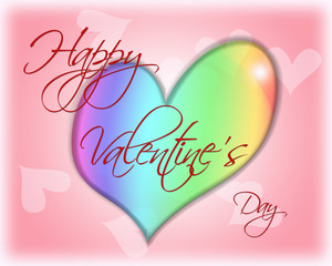 Happy Valentines day rainbow heart