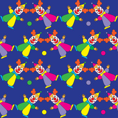 Seamless vector decorative background with clowns