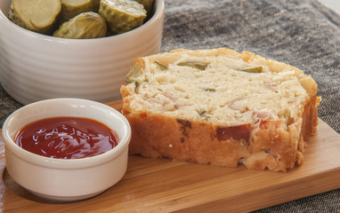 Savory ham and cheese cake for breakfast