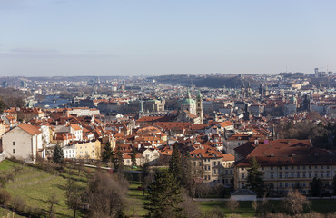Прага со смотровой площадки Страговского монастыря. Чехия.