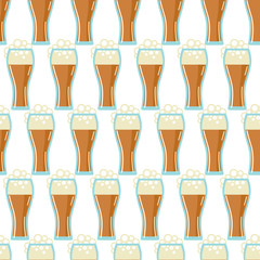  Seamless pattern with glasses of beer