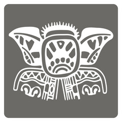 monochrome icon with American Indians art and ethnic ornaments for your design